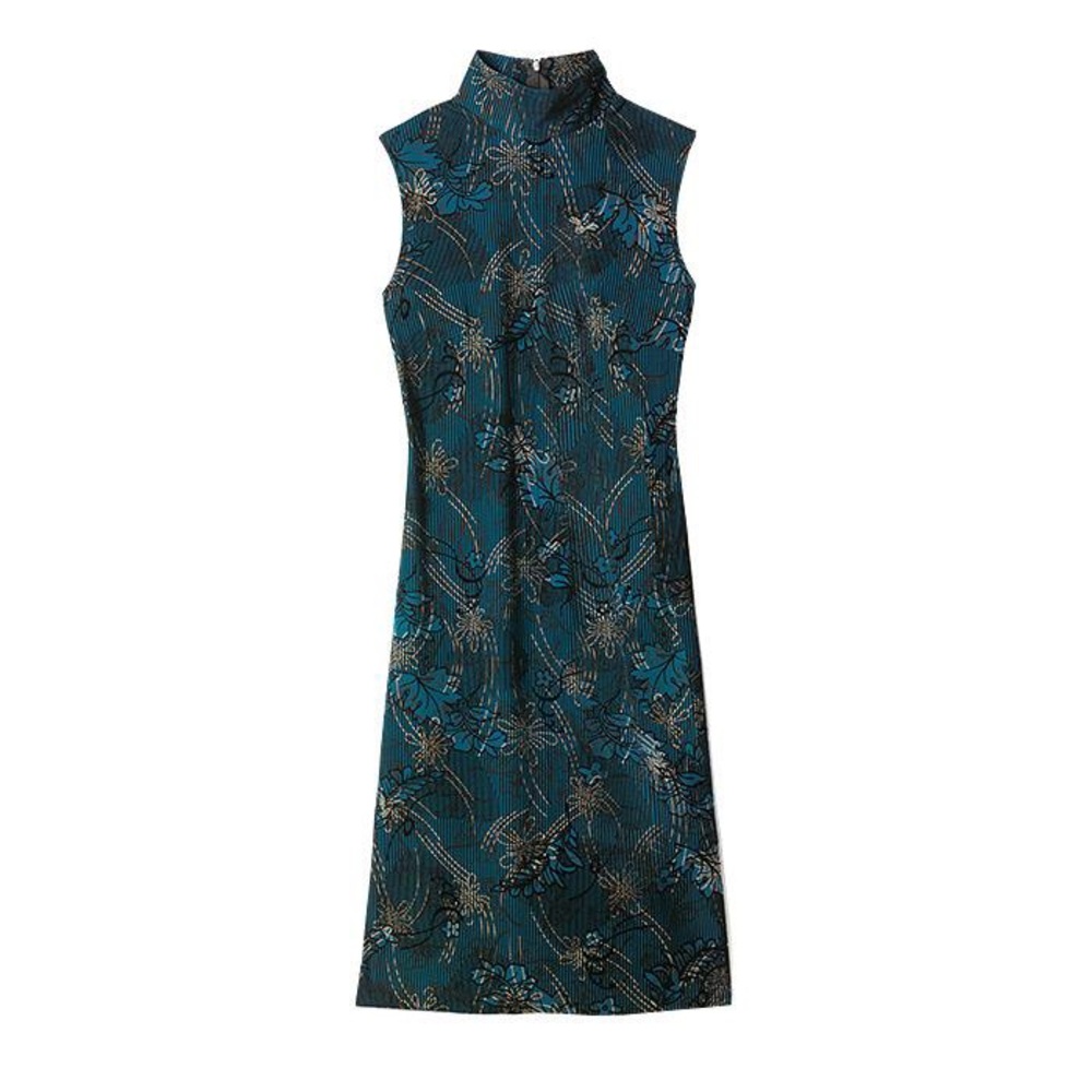 Mock Neck Midi Dress